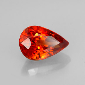 Granato spessartite naturale arancione da 1,23 ct, taglio a pera, VVS-VS