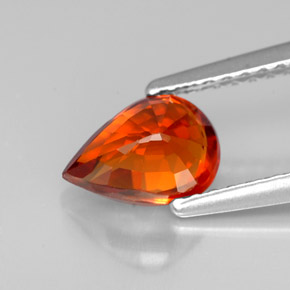 Granato spessartite naturale arancione da 1,23 ct, taglio a pera, VVS-VS