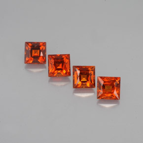 Granato spessartite naturale arancione da  ct, quadrato, VVS-VS