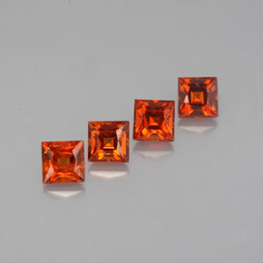 Granato spessartite naturale arancione da  ct, quadrato, VVS-VS