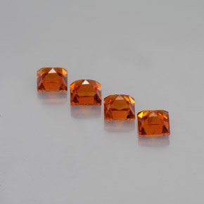 Granato spessartite naturale arancione da  ct, quadrato, VVS-VS