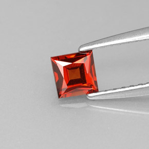 Granato spessartite naturale arancione da 0,49 ct, quadrato, VVS-VS