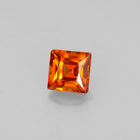 Granato spessartite naturale arancione da 0,36 ct, quadrato, VVS-VS