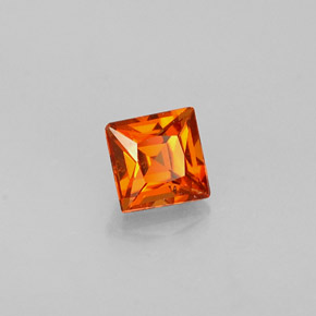 Granato spessartite naturale arancione da 0,36 ct, quadrato, VVS-VS