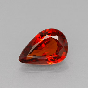 Granato spessartite naturale rosso da 1,03 ct, taglio a pera, VVS-VS