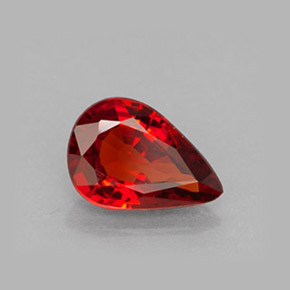 Granato spessartite naturale rosso da 1,03 ct, taglio a pera, VVS-VS