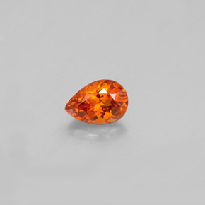 Granato spessartite naturale arancione da 0,58 ct, taglio a pera, VVS-VS