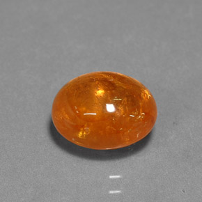 Granato spessartite naturale arancione da 4,22 ct, taglio ovale, traslucido