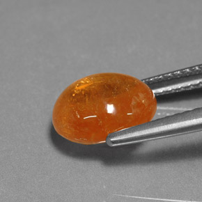 Granato spessartite naturale arancione da 4,22 ct, taglio ovale, traslucido
