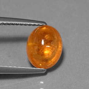Granato spessartite naturale arancione da 3,69 ct, taglio ovale, traslucido