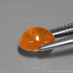 Granato spessartite naturale arancione da 3,69 ct, taglio ovale, traslucido