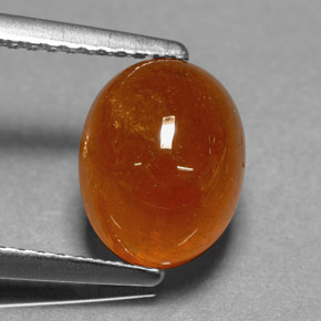 Granato spessartite naturale arancione da 4,46 ct, taglio ovale, traslucido