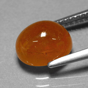 Granato spessartite naturale arancione da 4,46 ct, taglio ovale, traslucido