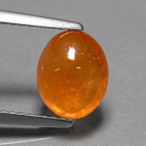 Granato spessartite naturale arancione da 3,06 ct, taglio ovale, traslucido