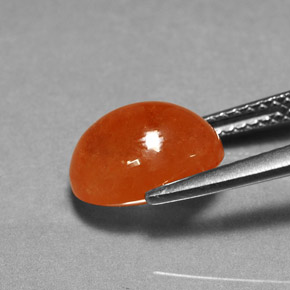 Granato spessartite naturale arancione da 4,74 ct, taglio ovale, traslucido