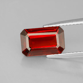 Granato spessartite naturale arancione da 3,31 ct, taglio smeraldo, VS