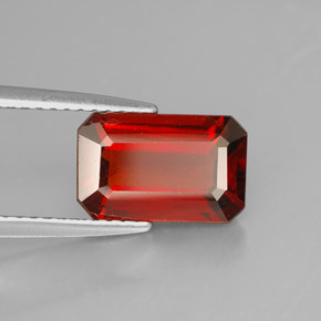Granato spessartite naturale arancione da 3,31 ct, taglio smeraldo, VS