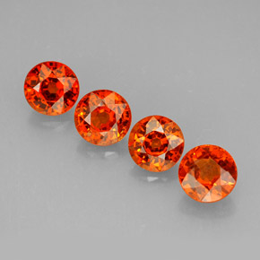Granato spessartite naturale arancione da  ct, taglio rotondo, VS