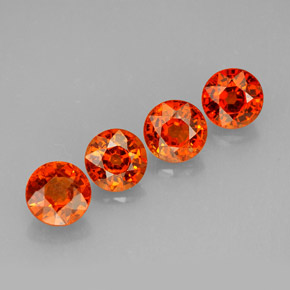 Granato spessartite naturale arancione da  ct, taglio rotondo, VS
