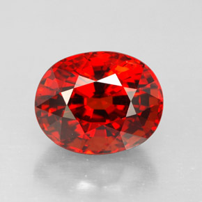 Granato spessartite naturale rosso da 3,18 ct, taglio ovale, VVS-VS