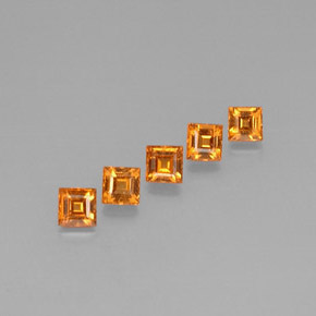 Granato spessartite naturale arancione da  ct, quadrato, VS