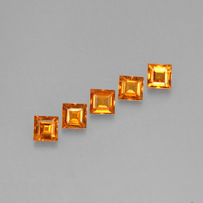 Granato spessartite naturale arancione da  ct, quadrato, VS