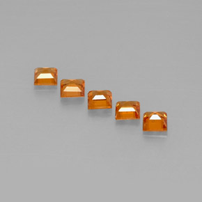 Granato spessartite naturale arancione da  ct, quadrato, VS