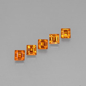 Granato spessartite naturale arancione da  ct, quadrato, VS