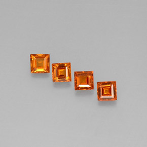 Granato spessartite naturale arancione da  ct, quadrato, VS