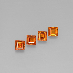 Granato spessartite naturale arancione da  ct, quadrato, VS