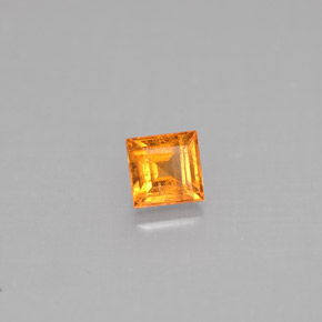 Granato spessartite naturale arancione da 0,39 ct, quadrato, VS