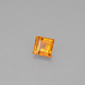 Granato spessartite naturale arancione da 0,39 ct, quadrato, VS