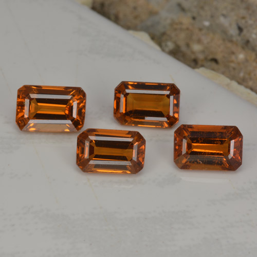 Granato spessartite naturale arancione da 2,73 ct, taglio smeraldo, VVS-VS