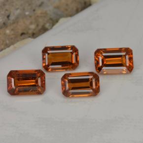 Granato spessartite naturale arancione da 2,73 ct, taglio smeraldo, VVS-VS