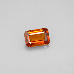 Granato spessartite naturale arancione da 0,91 ct, taglio smeraldo, VS