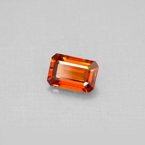 Granato spessartite naturale arancione da 0,91 ct, taglio smeraldo, VS