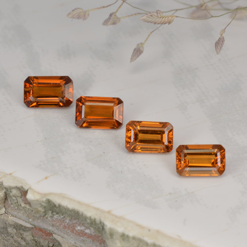 Granato spessartite naturale arancione da 2,37 ct, taglio smeraldo, VVS-VS