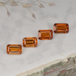 Granato spessartite naturale arancione da 2,37 ct, taglio smeraldo, VVS-VS