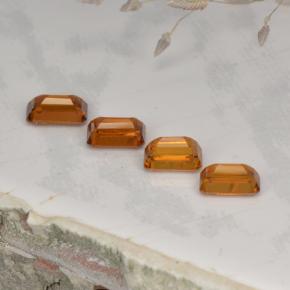 Granato spessartite naturale arancione da 2,37 ct, taglio smeraldo, VVS-VS