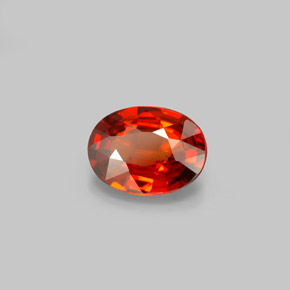 Granato spessartite naturale rosso da 2,17 ct, taglio ovale, VVS-VS