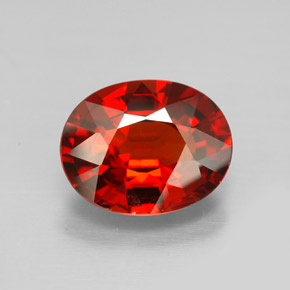 Granato spessartite naturale rosso da 3,77 ct, taglio ovale, VS