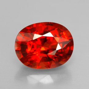 Granato spessartite naturale rosso da 4,14 ct, taglio ovale, VS