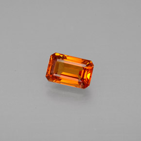 Granato spessartite naturale arancione da 0,71 ct, taglio smeraldo, VVS-VS
