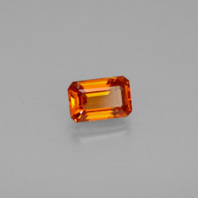 Granato spessartite naturale arancione da 0,71 ct, taglio smeraldo, VVS-VS