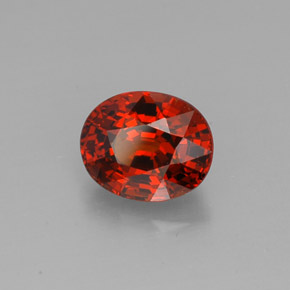 Granato spessartite naturale arancione da 2,43 ct, taglio ovale, VVS-VS