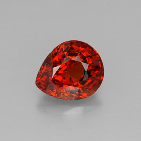 Granato spessartite naturale arancione da 2,90 ct, taglio a pera, VVS