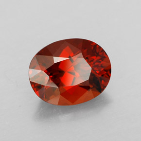 Granato spessartite naturale rosso da 2,01 ct, taglio ovale, VVS-VS