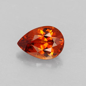 Granato spessartite Arancio rosso naturale da 1.25 ct, Forma a pera, VS