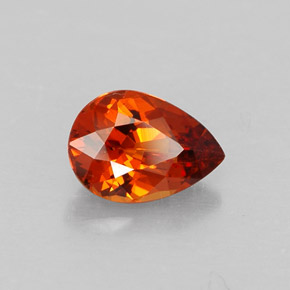 Granato spessartite Arancio rosso naturale da 1.25 ct, Forma a pera, VS