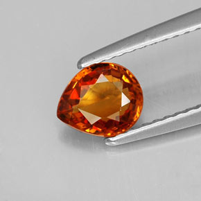 Granato spessartite naturale arancione da 0,90 ct, taglio a pera, VS